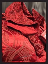 Hotel Collection Ornate Scroll King Duvet Standard Shams BONUS Euro Sham Red