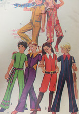 Vtg 70's Simplicity 9591 FRONT-ZIP JUMPSUIT KNEE-LENGTH Sewing Pattern Girl Sz12
