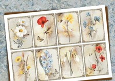 8 Scrapbook Papier Ausschneidebogen Bastelpapier Vintage Blumen Ephemera 300g 