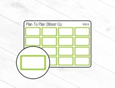 1432-6~~Green Half Boxes Planner Stickers.