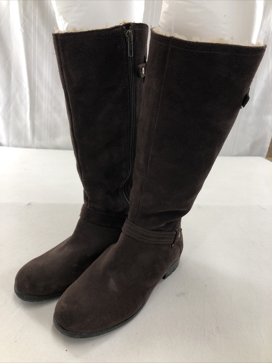 Ugg JILLIAN II 1001958 Size 7 Chocolate Brown Suede Shearling Knee