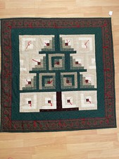 Hand made large wall quilt block Christmas tree wall hanging decor 39x39