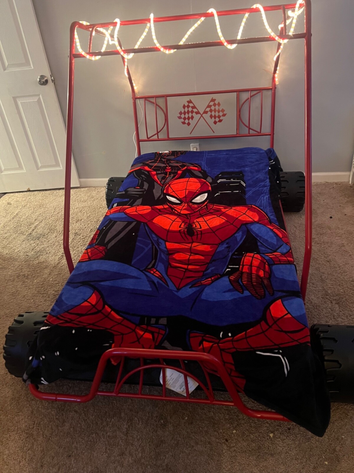 red nascar twin size boy bed