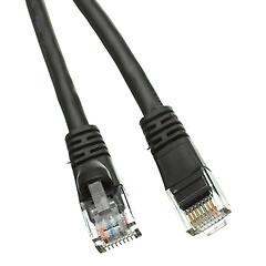 [Pack of 2] Cat5e Black Copper Ethernet Patch Cable, Snagless/Molded Boot, PO...