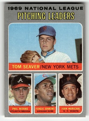 1970 Topps NL Pitching Ldrs Seaver Niekro Jenkins Marichal #69 MID HIGHER GRADE