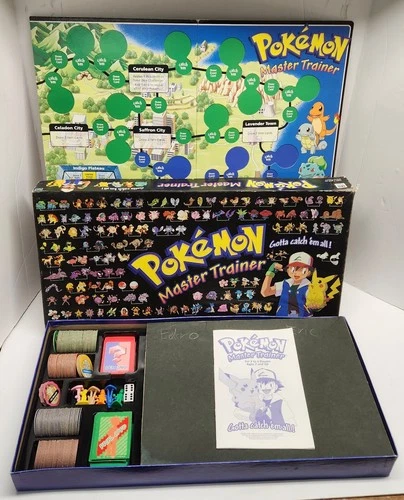 Vtg Pokemon Master Trainer Game (1999 Milton Bradley) 100% COMPLETE - Box Wear