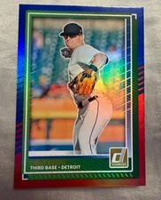 2025 Panini Donruss Colt Keith #80 Red & Blue Holo Detroit Tigers