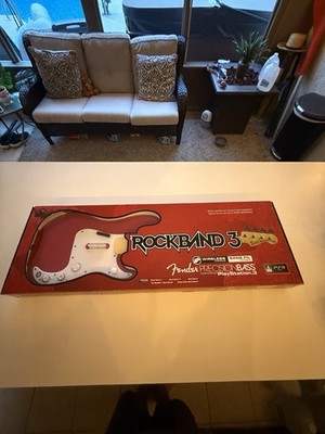 Rock Band 3 PS3 Wireless Fender Precision Bass Guitar - Red NEW - No Dongle