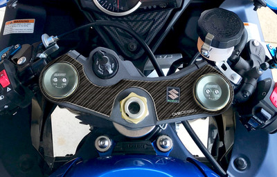 Top Yoke Protector Aufkleber Carbon Optik für Suzuki GSX-R 600 750 2006-2017