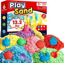 Play Sand Set, with 13.3Lbs of Colorful Sensory Sand, plus 15 Tools  Molds, Sen