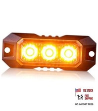 1PCS 3 LED Amber Strobe Lights for Trucks Vehicles Cars - 3LED-1PCS Yellow
