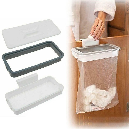 New Removable Attach-A-Trash Hanging Bag Holder Home Kitchen Rubbish Waste Bin - Picture 2 of 10