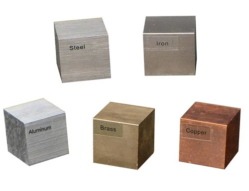 5Pcs 1 inch Metal Block SetMetal Cube-Brass CopperIronSteel & Aluminumfor Den...