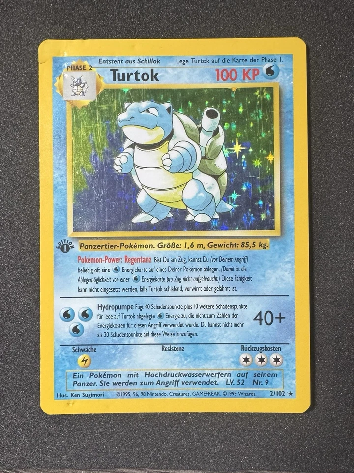 ◓Blastoise Base Set 1998 - JCC Pokémon WOTC Alemán 1ª Edición Holo Raro*DMG◓ Foto 2 de 4