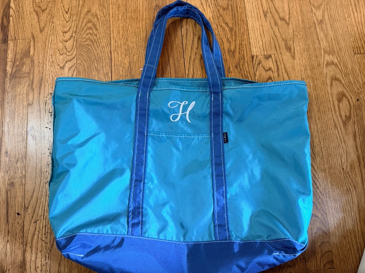 LL Bean Everyday Lightweight Tote Large Bag Nautical Blue- H