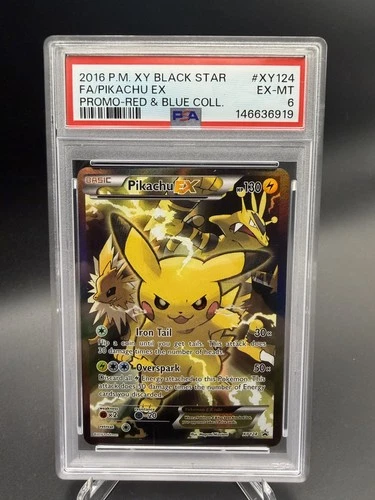 Pikachu EX XY124 Black Star Promo 2016 Holo Pokémon Card TCG - PSA 6