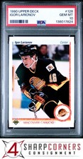 1990 UPPER DECK #128 IGOR LARIONOV RC CANUCKS HOF PSA 10