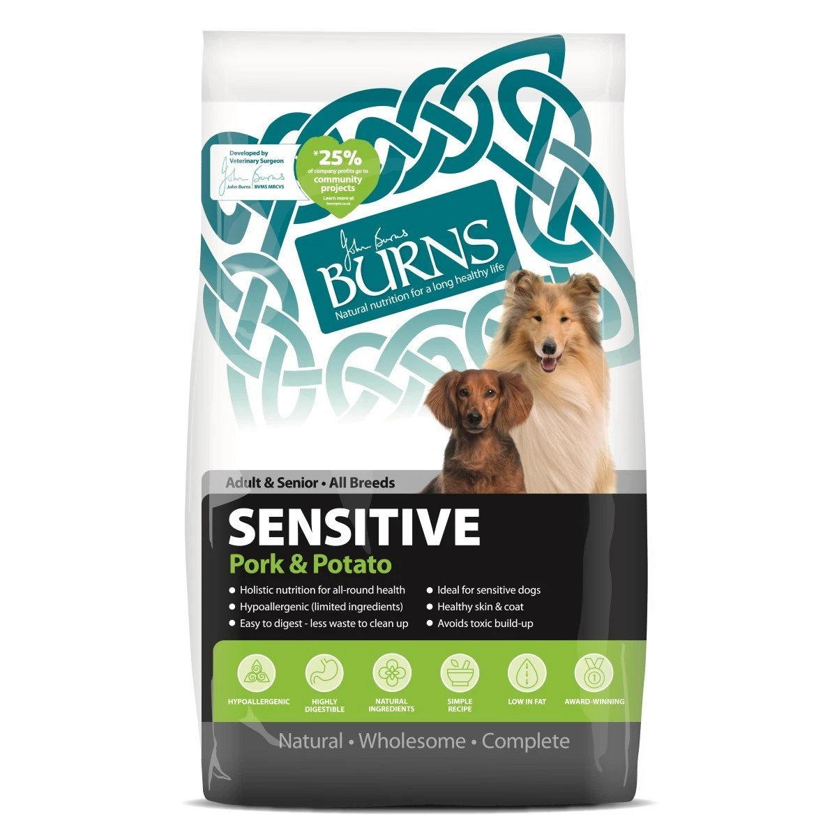 Burns Sensitive Dog Food (Pork and Potato) 2Kg, 6Kg, 12Kg
Opens in a new window or tab