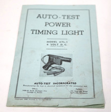 Vintage 1949 Auto Test Power Timing Light Instructions Model Atl-1 --6 Volt