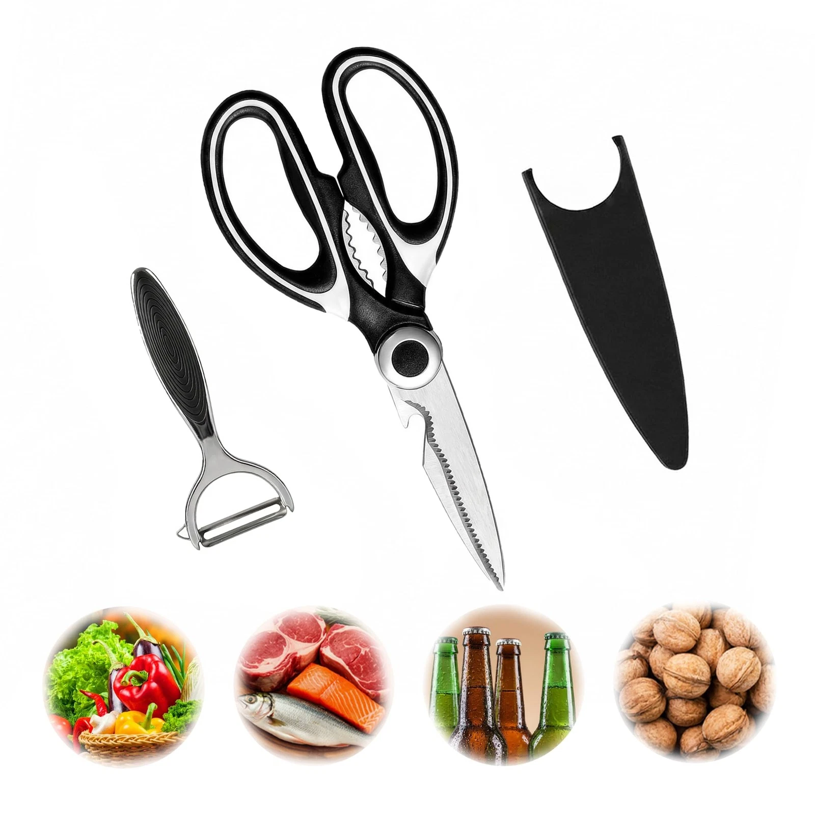 Heavy Duty Kitchen Shears – Sharp Stainless Steel Scissors for Everyday Kitch...
Opens in a new wind