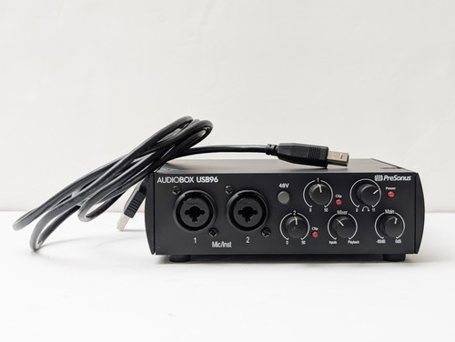 PreSonus AUDIOBOX USB96 Black with USB Cable 2-Channel MIDI Recording Interface