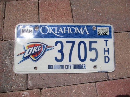 Oklahoma City Thunder license plate # 3705