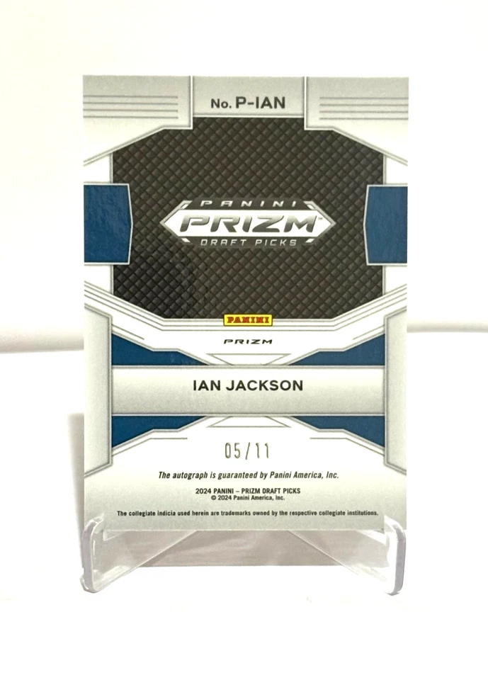 RC Auto /11! Ian Jackson 2024 Prizm Draft Picks FOTL Red Shimmer Auto #'d 5/11 - Image 2 of 2