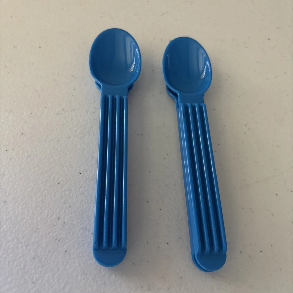 4 Vintage Portable Utensils Travel Camping Backpacking Cutlery Set Stackable USA - Image 2 of 4