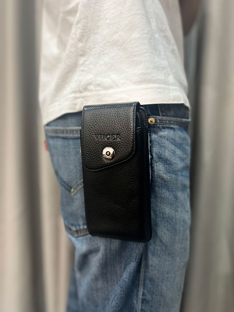 Leather Cell Phone Belt Holster for iPhone 17 Pro Max Universal Smartphone Pouch — image 23