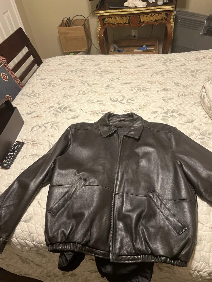 Vintage Leather Full Zip Collard Jacket Men’s L