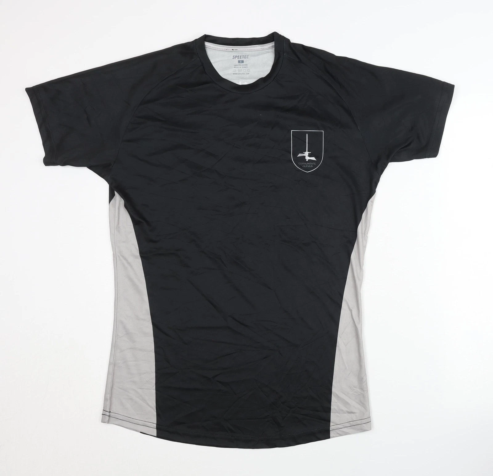 SPEETEE Men's Black Athletic T-Shirt, Size L