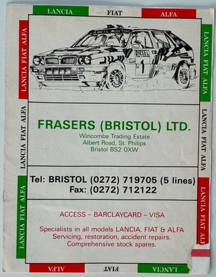 LANCIA GAMMA SEHR SELTENE FRASERS (UK) SERVICE & MECH VERBESSERUNGEN PRESSEINFO 1990