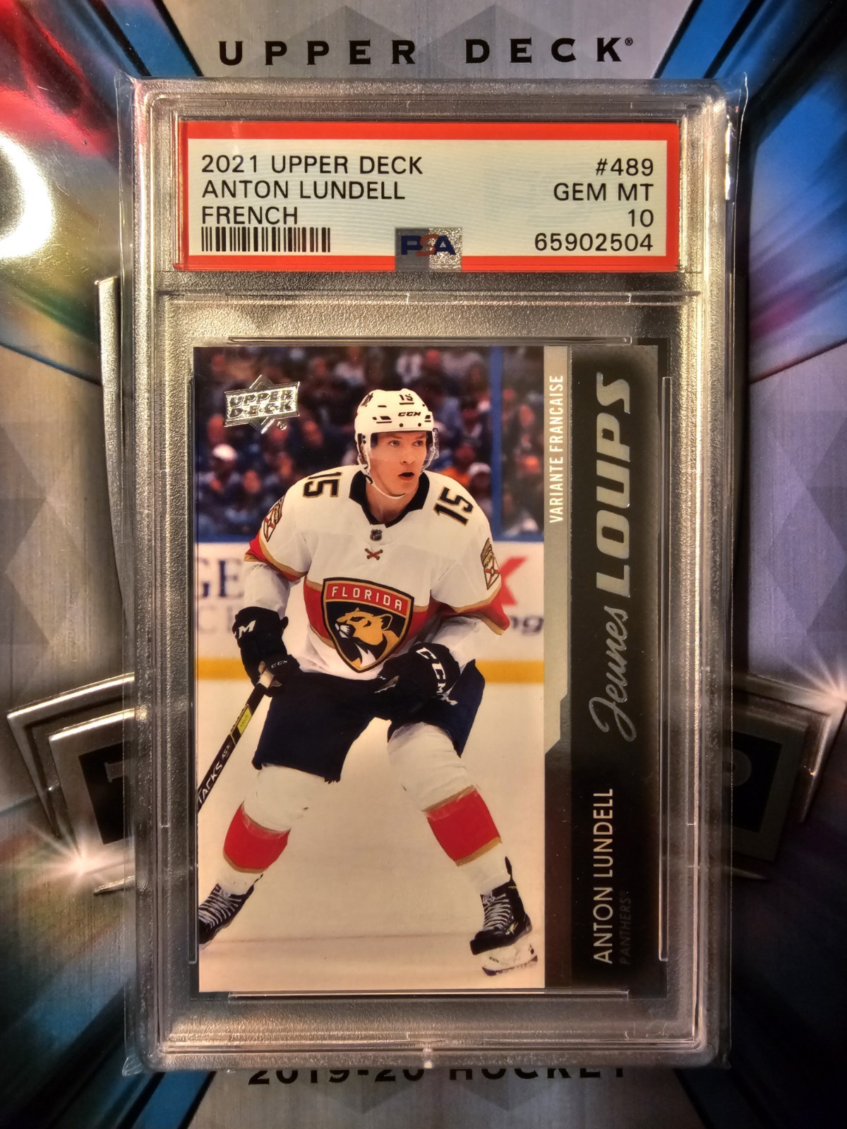 2021-22 Upper Deck Young Guns Anton Lundell #489 French Variation PSA 10