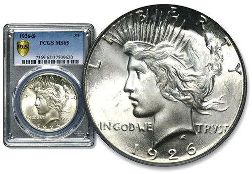 1926-S Peace Silver One $1 Dollar - PCGS MS65 - San Francisco  C1036