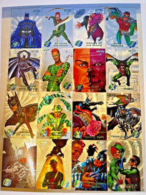 1995 DC Comics Batman Forever Metal Silver Flasher Cards Complete Your Set,Pik 1