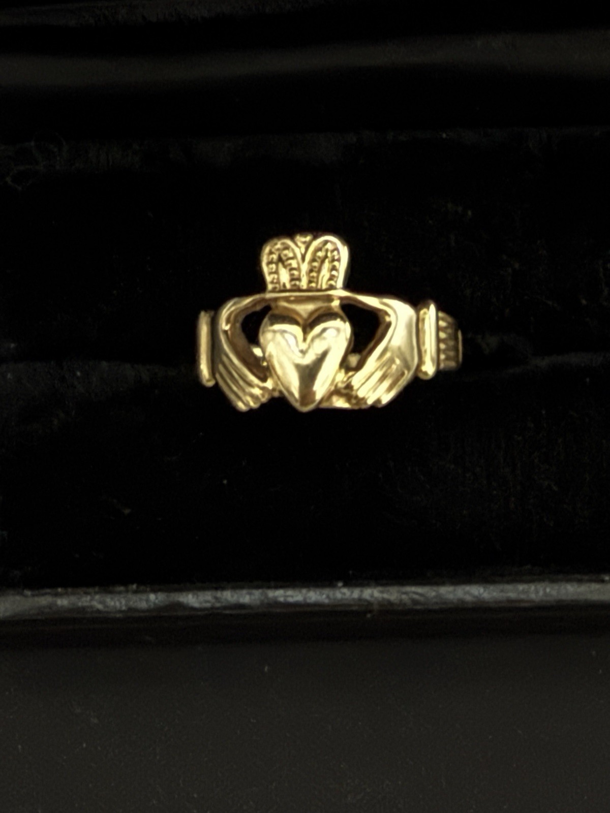 Claddagh Celtic Ring Solid Real 10K Yellow Gold S… - image 1