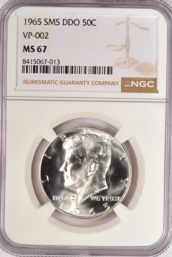 1965 SMS Kennedy Half Dollar DDO VP-002 NGC MS 67 SP67 Rare Variety Coin 50C