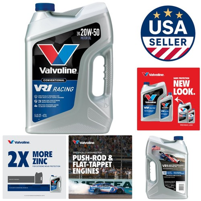 #ad VR1 Racing Motor Oil 20W 50 5 QT Engine Oil for High Compression Vehicles $40.99