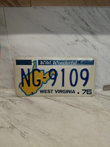 Vintage 1976 Wild, Wonderful West Virginia License Plate "Ng-9109