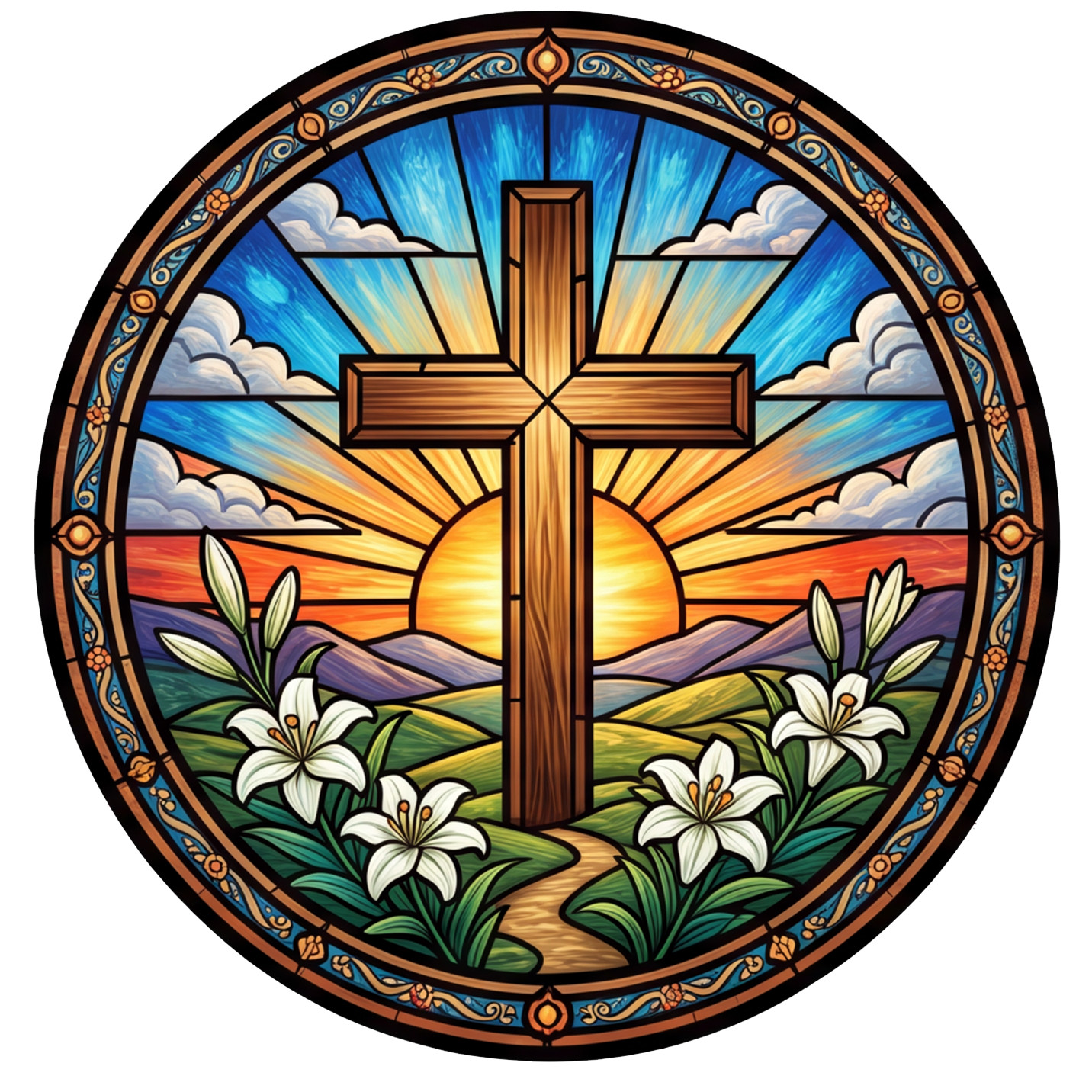 Christian Stained Glass Window Decal