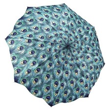 Galleria Peacock Auto-Open/Close Rain Folding Umbrella