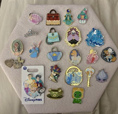 Disney Princess Pin lot Cinderella Ariel Tiana Moana Tangled Jasmine Pocahontas 