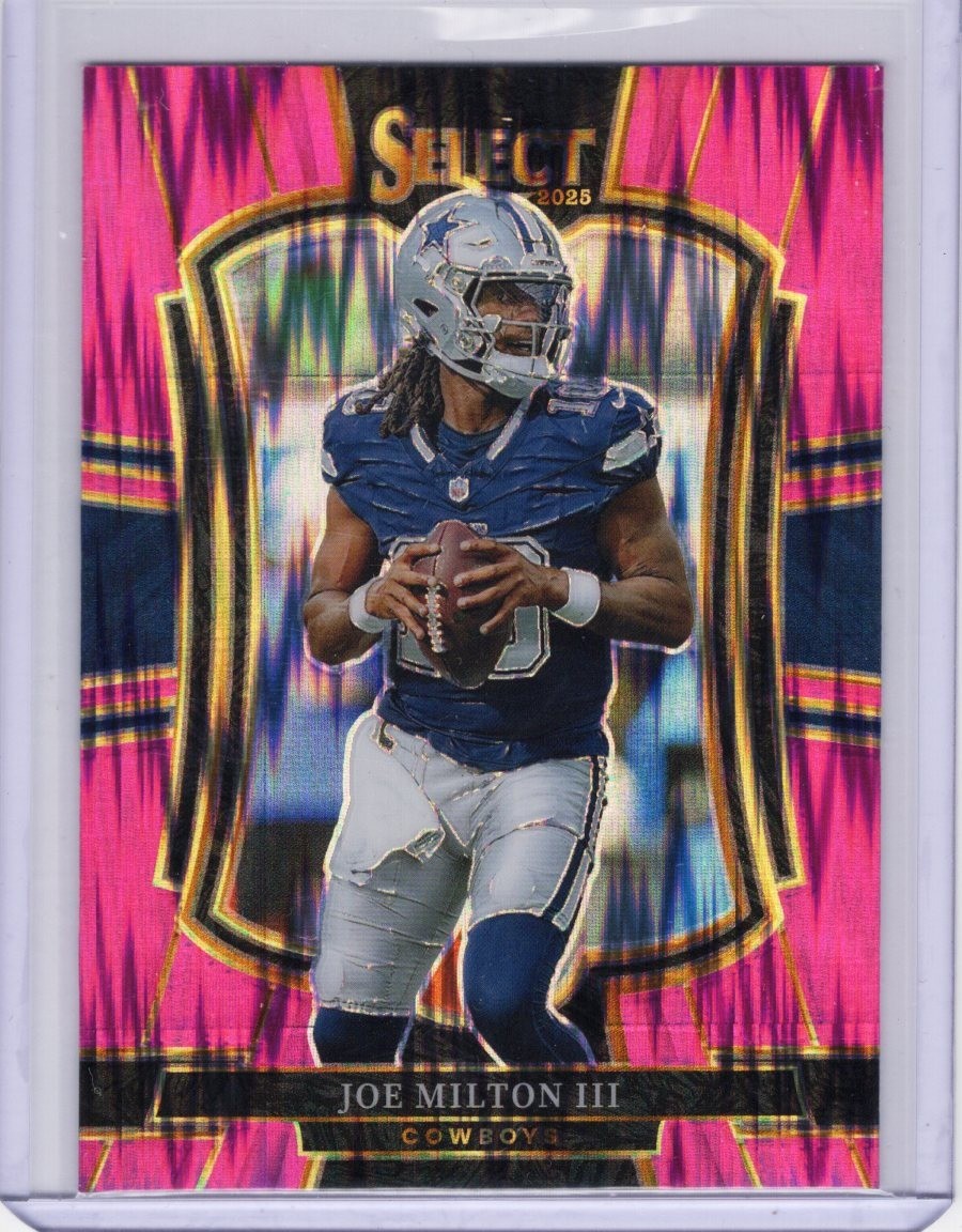 2025 Panini Select #196 Joe Milton III Pink Prizm Shock