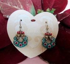 Brighton Holly Christmas Holiday Wreath Earrings NWT