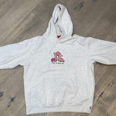 Supreme “I Don't Care If You Care” Grey Hoodie Size XL | eBay