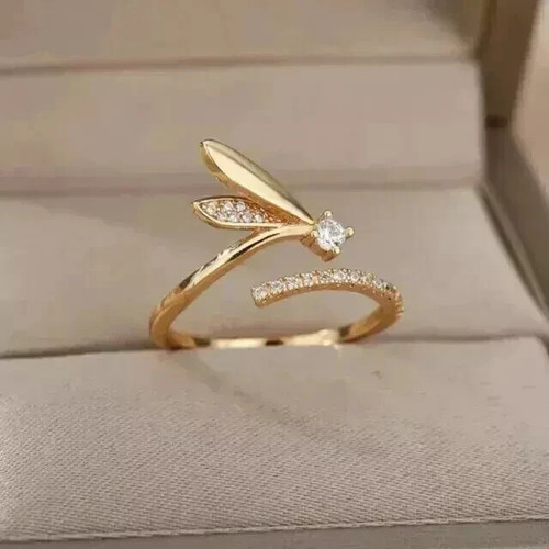 Anillo de compromiso derivado de diamantes simulados redondos de 1 quilate enchapado en oro amarillo de 14k para mujer - Imagen 4 de 6