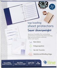 Top Loading Super Heavyweight Poly Sheet Protectors Non-Glare 11 x 8.5 Inches 50