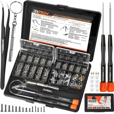 TEKPREM Magnetic Eyeglass Repair Tool Kit, Eye Glasses Black Box Kit 