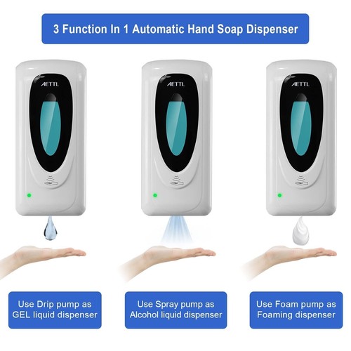AETTL Touchless Automatic Foaming Hand Soap Dispenser Wall Mount, Motion Sensor - Picture 2 of 9