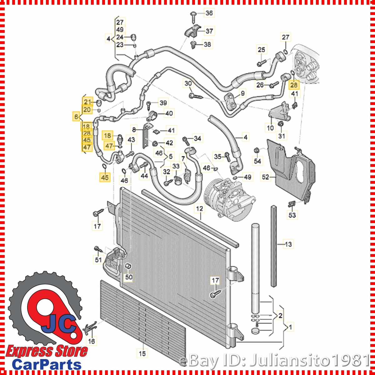 5C0820741B VOLKSWAGEN GENUINE OEM JETTA AC REFRIGERANT LIQUID HOSE